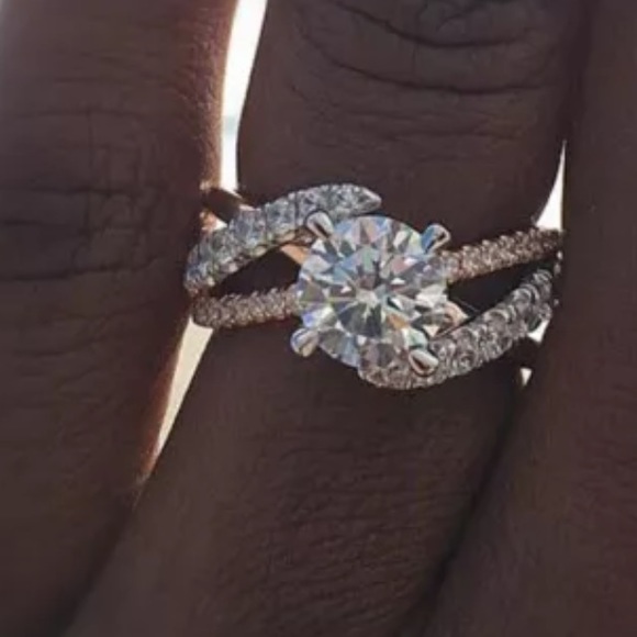 🍾 Elegant White Sapphires in .925 / dipped gold. - Picture 2 of 4